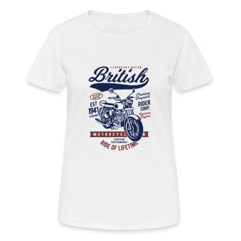 British Motorcycle - Women's Breathable T-Shirt - white - Front - AI Model Female 172 dark (172cm)