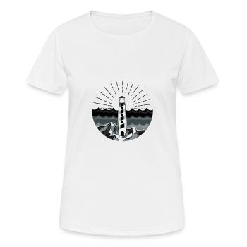 Leuchtturm Meer Ozean maritim - Frauen T-Shirt atmungsaktiv - Weiß - Vorne - AI Model Female 172 dark (172cm)