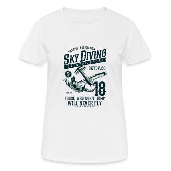Sky Diving Fallshirmspringen - Frauen T-Shirt atmungsaktiv - Weiß - Vorne - AI Model Female 172 dark (172cm)