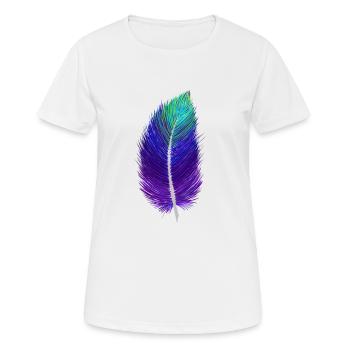 Galaxy Feder - Frauen T-Shirt atmungsaktiv - Weiß - Vorne - AI Model Female 172 dark (172cm)