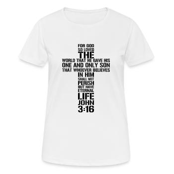 Cross with verse - Women's Breathable T-Shirt - white - Front - AI Model Female 172 dark (172cm)