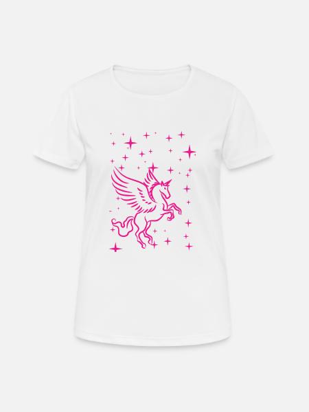 Pegasus in pink - Women's Breathable T-Shirt - white