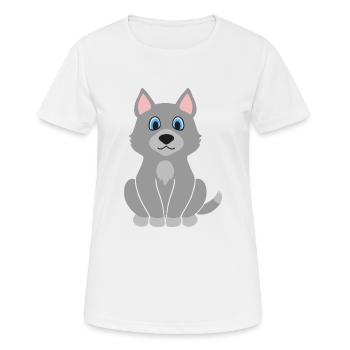 wolf - Women's Breathable T-Shirt - white - Front - AI Model Female 172 dark (172cm)
