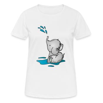 Leo der Elefant - Frauen T-Shirt atmungsaktiv - Weiß - Vorne - AI Model Female 172 dark (172cm)