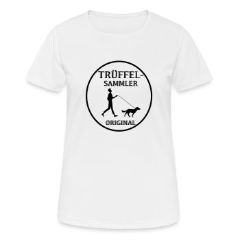 Promenade de chien de cadeau de conception de collectionneur de truffe - T-shirt respirant Femme - blanc - Devant - AI Model Female 172 dark (172cm)