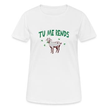 Tu me rends chèvre. - T-shirt respirant Femme - blanc - Devant - AI Model Female 172 dark (172cm)
