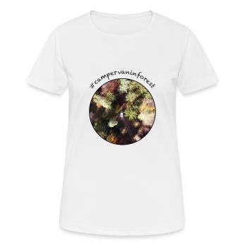 Camping-car en forêt - T-shirt respirant Femme - blanc - Devant - AI Model Female 172 dark (172cm)