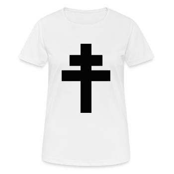 CROIX DE LORRAINE - T-shirt respirant Femme - blanc - Devant - AI Model Female 172 dark (172cm)