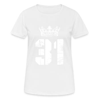 31 Couronne numérique - T-shirt respirant Femme - blanc - Devant - AI Model Female 172 dark (172cm)