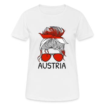 Austria Flag Austria Austrian Flag AT - Women's Breathable T-Shirt - white - Front - AI Model Female 172 dark (172cm)