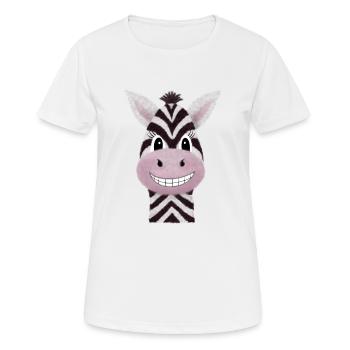 Süßes Zebra - Frauen T-Shirt atmungsaktiv - Weiß - Vorne - AI Model Female 172 dark (172cm)