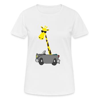 Giraffe mit Sonnenbrille | Das perfekte Geschenk - Frauen T-Shirt atmungsaktiv - Weiß - Vorne - AI Model Female 172 dark (172cm)