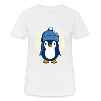 Weihnachtspinguin, Geschenk für Familie - Frauen T-Shirt atmungsaktiv - Weiß - Vorne - AI Model Female 172 dark (172cm)
