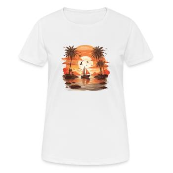 Sunset Boat - Beau coucher de soleil - T-shirt respirant Femme - blanc - Devant - AI Model Female 172 dark (172cm)