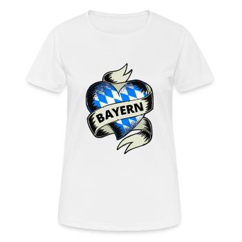 Bayern Flagge Herz Vintage Bayer - Frauen T-Shirt atmungsaktiv - Weiß - Vorne - AI Model Female 172 dark (172cm)