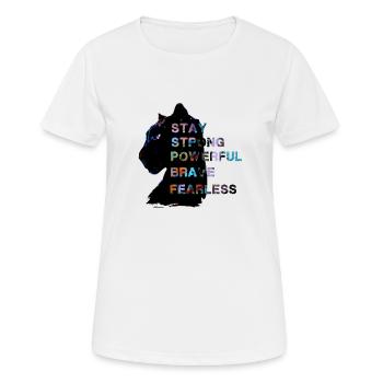 fearless,panther,black,stay fearless,strong - Women's Breathable T-Shirt - white - Front - AI Model Female 172 dark (172cm)