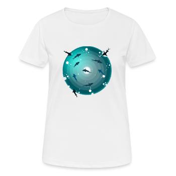 Sous-marin essaim de danger pour les plongeurs - T-shirt respirant Femme - blanc - Devant - AI Model Female 172 dark (172cm)