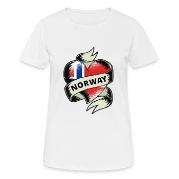 Norwegen Flagge Herz Vintage Skandinavien Norweger - Frauen T-Shirt atmungsaktiv - Weiß - Vorne - AI Model Female 172 dark (172cm)