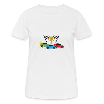 Autorennen - Frauen T-Shirt atmungsaktiv - Weiß - Vorne - AI Model Female 172 dark (172cm)