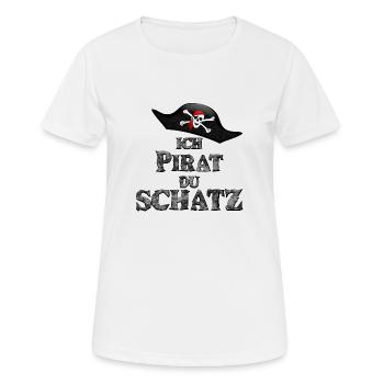 Ich Pirat Du Schatz - - Frauen T-Shirt atmungsaktiv - Weiß - Vorne - AI Model Female 172 dark (172cm)