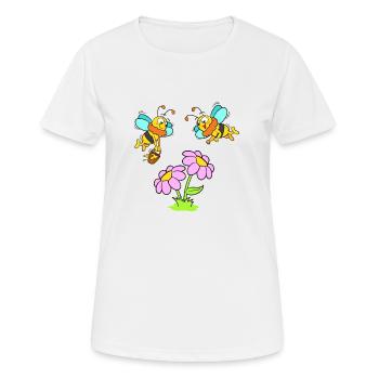 Abeilles à fleurs et miel - T-shirt respirant Femme - blanc - Devant - AI Model Female 172 dark (172cm)