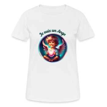 Ich bin ein Engel - Frauen T-Shirt atmungsaktiv - Weiß - Vorne - AI Model Female 172 dark (172cm)