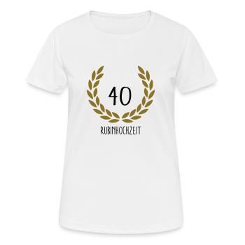 Hochzeitstag 40 - Frauen T-Shirt atmungsaktiv - Weiß - Vorne - AI Model Female 172 dark (172cm)