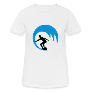 Wellenreiter, Surfer - Frauen T-Shirt atmungsaktiv - Weiß - Vorne - AI Model Female 172 dark (172cm)