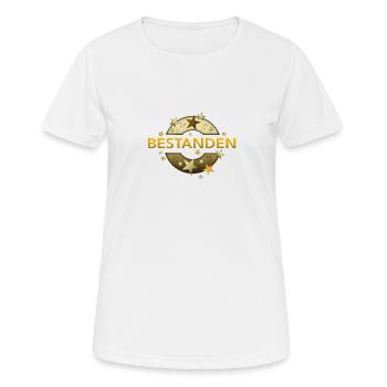Bestanden Prüfung bestanden goldenes Abzeichen - Frauen T-Shirt atmungsaktiv - Weiß - Vorne - AI Model Female 172 dark (172cm)