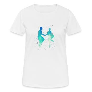 Dance Latin, Salsa, Samba, Swing Dance Couple - Women's Breathable T-Shirt - white - Front - AI Model Female 172 dark (172cm)