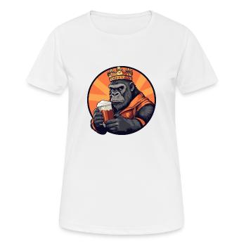 Bière Gorilla - T-shirt respirant Femme - blanc - Devant - AI Model Female 172 dark (172cm)