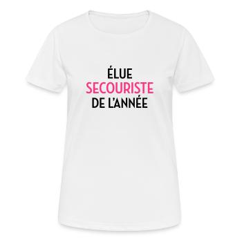 Secourisme / Secouriste / Secours / Secourir - T-shirt respirant Femme - blanc - Devant - AI Model Female 172 dark (172cm)