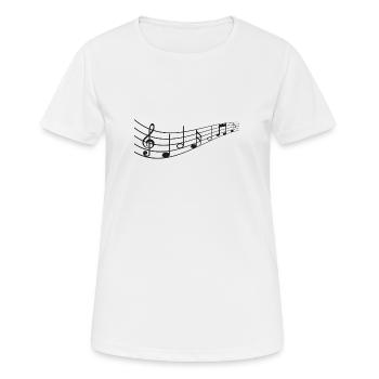 Musiknoten - Frauen T-Shirt atmungsaktiv - Weiß - Vorne - AI Model Female 172 dark (172cm)