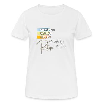 witziger Spruch: Sommer Sonne Hitze Geschenkidee - Frauen T-Shirt atmungsaktiv - Weiß - Vorne - AI Model Female 172 dark (172cm)