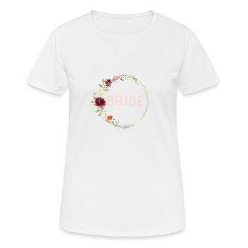 Moderner Kranz Team Bride personalisierbar - Frauen T-Shirt atmungsaktiv - Weiß - Vorne - AI Model Female 172 dark (172cm)