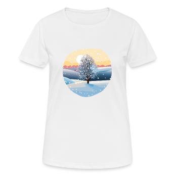 Winterzauber: Schneezauberbaum - Frauen T-Shirt atmungsaktiv - Weiß - Vorne - AI Model Female 172 dark (172cm)