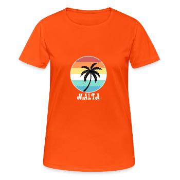 Malta - Frauen T-Shirt atmungsaktiv - Neonorange - Vorne - AI Model Female 172 dark (172cm)