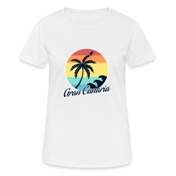 Gran Canaria - Frauen T-Shirt atmungsaktiv - Weiß - Vorne - AI Model Female 172 dark (172cm)