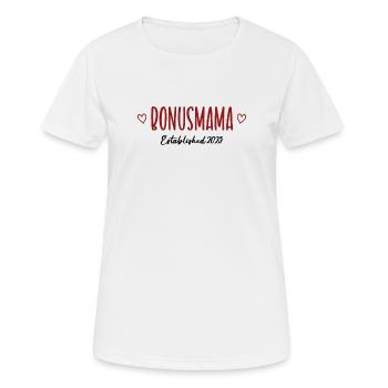 Bonusmama est 2025 Bonus Mama Mutter Patchwork - Frauen T-Shirt atmungsaktiv - Weiß - Vorne - AI Model Female 172 dark (172cm)