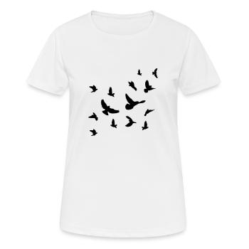 Oiseaux - T-shirt respirant Femme - blanc - Devant - AI Model Female 172 dark (172cm)