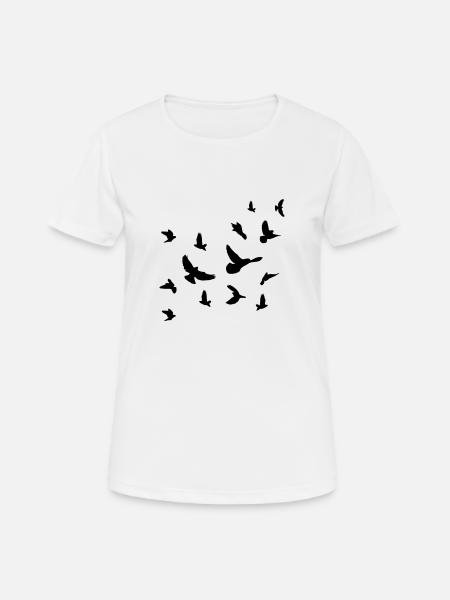 Vögel - Frauen T-Shirt atmungsaktiv - Weiß