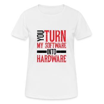 Vous transformez mon logiciel en matériel 8 - T-shirt respirant Femme - blanc - Devant - AI Model Female 172 dark (172cm)