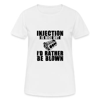 L’injection est agréable mais je préfère être soufflé 3 - T-shirt respirant Femme - blanc - Devant - AI Model Female 172 dark (172cm)