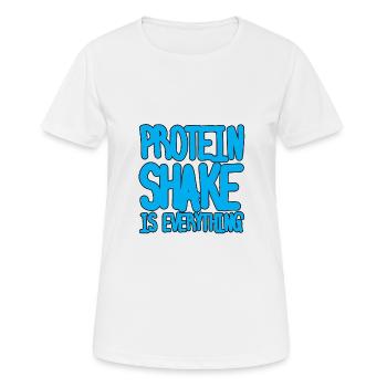 Shake protéiné est tout - T-shirt respirant Femme - blanc - Devant - AI Model Female 172 dark (172cm)