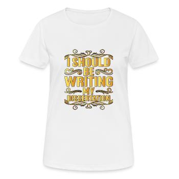 Je devrais écrire ma thèse 7 - T-shirt respirant Femme - blanc - Devant - AI Model Female 172 dark (172cm)