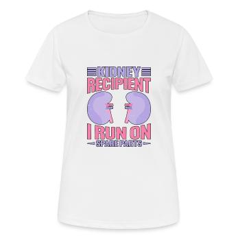Destinataire de rein, je cours sur des pièces de rechange 11 - T-shirt respirant Femme - blanc - Devant - AI Model Female 172 dark (172cm)