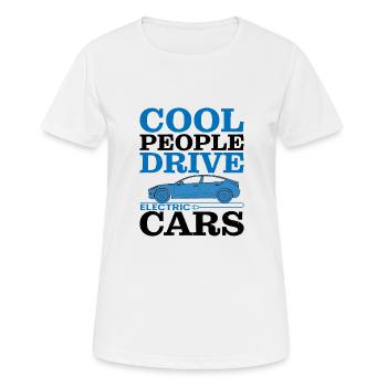 Cool People Drive Electric Cars - Women's Breathable T-Shirt - white - Front - AI Model Female 172 dark (172cm)
