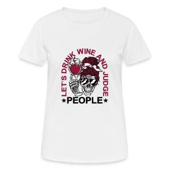 Buvons du vin et jugeons les gens 4 - T-shirt respirant Femme - blanc - Devant - AI Model Female 172 dark (172cm)