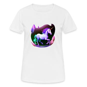 Einhorn Kunst Einhörner Geschenkidee - Frauen T-Shirt atmungsaktiv - Weiß - Vorne - AI Model Female 172 dark (172cm)