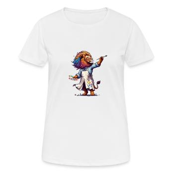 Cute Lion Artist - Women's Breathable T-Shirt - white - Front - AI Model Female 172 dark (172cm)